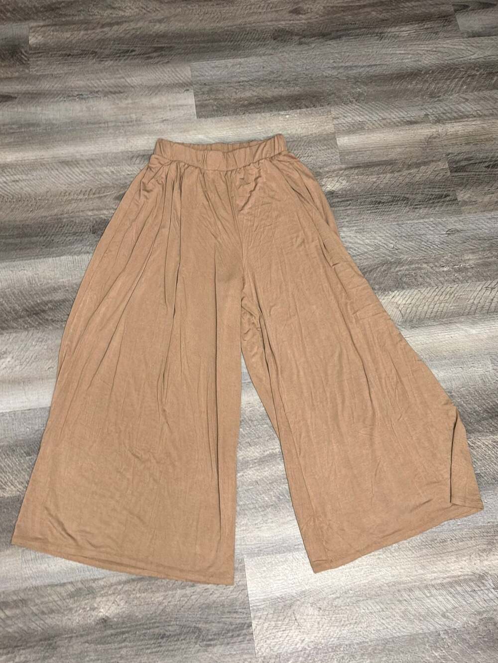 HYFVE Tan Wide Leg Smocked Waist Lounge Pants